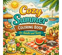 Cozy Summer Coloring Book for Adults and Teens: Bold and Easy Cute Summer Vibes, Relaxing Beach Scenes, Cozy Aesthetic Life, Stress Relief Coloring Pages
