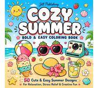 Cozy Summer Coloring Book for Adults: Bold & Easy Summer Designs Featuring Beach, Tropical & Sweet Treat Designs for Stress Relief and Relaxation (Cozy Coloring Collection by Jill Publishing)