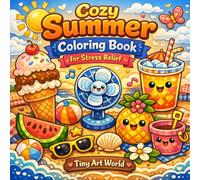 Cozy Summer Coloring Book for Stress Relief:: Cozy Cute Animals, Beach Vibes, Vacation Scenes and Easy Relaxing Coloring Pages for Kids and Beginners