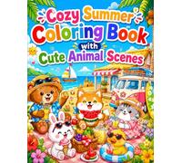 Cozy Summer Coloring Book with Cute Animal Scenes: Bold and Easy Relaxing Summer Coloring Pages with Adorable Animals, Beach Fun, Camping, Picnics, and Cozy Vacation Vibes for Kids, Teens, and Adults