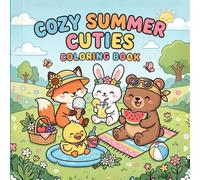 cozy summer cuties coloring book: cozy vibes simple designs for adults and kids, comfy, bold & easy relaxed & comfy scenes ( cute coloring book )