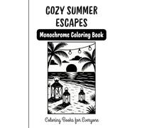 Cozy Summer Escapes Monochrome Coloring Book: 58 Images One-Color Monochrome Cozy Summer Theme, Stress Relief, Relaxing Escape, for Adults & Teens, Pocket-Sized 6x9 inch