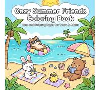 Cozy Summer Friends Coloring Book: Cute and Relaxing Summer Animal Coloring Pages for Teens, Adults, and All Ages