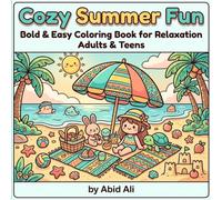 Cozy Summer Fun: Bold & Easy Coloring Book for Relaxation Adults & Teens