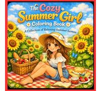 Cozy Summer Girl Coloring Book: Cute & Relaxing Sun Kissed Moments for Stress Relief (For Teens & Adults)