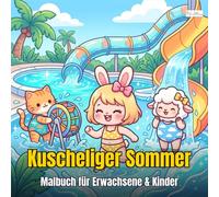 Cozy Summer - Kuscheliger Sommer - Malbuch für Erwachsene und Kinder: 60 sommerliche Seiten mit Hasenmädchen, Katze und Schaf (Sommerferien Malbuch: Bunter Ausmalspaß für sonnige Tage)
