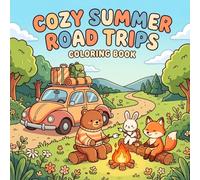 Cozy Summer Road Trips Coloring Book: Bold and Easy Hygge Animal Travel Road Trip Moments with Scenic Stops and Adventures for Kids, Teens, and Adults