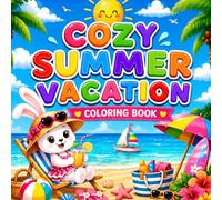 Cozy Summer Vacation Coloring Book: Bold and Easy Summer Scenes Featuring Cute Animal Friends for Relaxation and Fun