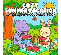 Cozy Summer Vacation Cute & Comfy Coloring Book: Bold and Easy Relaxing Pages Featuring Beach Days Garden Picnics Lemonade Stands Sunset Views Camping Adventures and Peaceful Seasonal Escapes