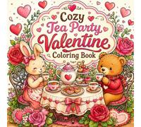 Cozy Tea Party Valentine Coloring Book: Cute Cozy Tea Party Scenes with Adorable Animals, Sweet Treats, and Romantic Moments for Relaxing Coloring