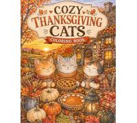 Cozy Thanksgiving Cats Coloring Book: Cute Cats and Cozy Thanksgiving Scenes to Color