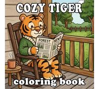 Cozy Tiger Coloring Book: Cute Anthropomorphic Tiger Home Life for Kids and Adults