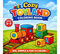 Cozy Toyland Coloring Book for Kids Ages 3-7: Big & Easy Coloring Pages for Toddlers and Preschoolers, Simple Cute Toys, Bold Lines Designs, Fun and Relaxing Activity Book