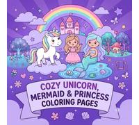Cozy Unicorn, Mermaid and Princess Coloring Pages: Coloring Book for Kids Ages 4-8 | Cute Unicorn, Cozy Mermaid | 8.5x8.5 inches, 104 Pages | Magical Palace