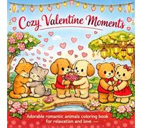 Cozy Valentine Moments: Adorable romantic animals coloring book for relaxation and love