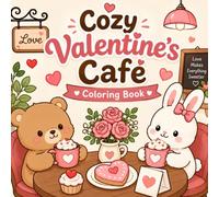 Cozy Valentine's Café Coloring Book: Cute Animals, Sweet Treats & Relaxing Coloring Pages for Adults and Teens