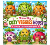 Cozy Veggies House Coloring Book: Bold & Easy Coloring Pages Featuring Adorable Vegetable Houses, Cozy Garden Cottages, Cute Kawaii Homes and Relaxing Nature Scenes for Kids, Teens & Adults