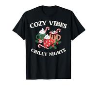 Cozy Vibes Chilly Nights Holiday Cocoa Art Camiseta