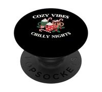 Cozy Vibes Chilly Nights Holiday Cocoa Art PopSockets PopGrip Adhesivo