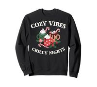 Cozy Vibes Chilly Nights Holiday Cocoa Art Sudadera