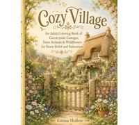 Cozy Village: An Adult Coloring Book of Countryside Cottages, Farm Animals & Wildflowers for Stress Relief and Relaxation