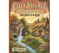 Cozy Village Coloring Book for Adults & Kids | Charming Cottages, Flower Gardens, Village Cafés, Cobblestone Streets, Cozy Shops & Relaxing Bold and ... Pages for Stress Relief and Creative Fun