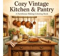 Cozy Vintage Kitchen and Pantry A Bold and Easy Coloring Book for Adults: 30 Farmhouse Kitchens and Rustic Country Coloring Pages