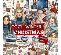 COZY WINTER CHRISTMAS SCRAPBOOK PAPER: This is a double sided craft paper-WARM SNOWY THEMED, used in DIY junk journals, EPHEMERA, ORIGAMI, DECOUPAGE, MIXED MEDIA ART, Collage