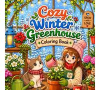 Cozy Winter Greenhouse Coloring Book: Cute Cozy Greenhouse Scenes with Plants, Flowers, Cats & Winter Moments for Teens & Adults