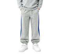 Cozy Winter Kids' Sweatpants with Relaxed Fit Embroidered Detail and Sporty Casual Joggers For Boys Soft Fleece Easy Comfort For Daily Wear (Grey, 11-12 Years)