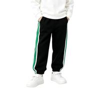 Cozy Winter Kids' Sweatpants with Relaxed Fit Embroidered Detail and Sporty Casual Joggers For Boys Soft Fleece Easy Comfort For Daily Wear (Black, 5-6 Years)