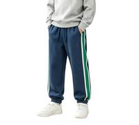 Cozy Winter Kids' Sweatpants with Relaxed Fit Embroidered Detail and Sporty Casual Joggers For Boys Soft Fleece Easy Comfort For Daily Wear (Blue, 11-12 Years)