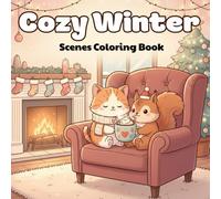 Cozy Winter Scenes Coloring Book: Cute animal designs with cozy winter moments and tropical beach scenes in a simple, easy-to-color book for kids, teens, and adults.