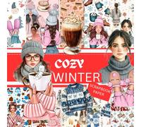 COZY WINTER SCRAPBOOK PAPER: This is used in DIY junk journals, Decoupage, Ephemera, Origami