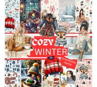 COZY WINTER SCRAPBOOK PAPER: This is used in DIY junk journals, Decoupage, Ephemera, Origami, Collage
