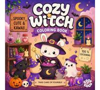 Cozy Witch: Sweet and Relaxing Coloring Pages Featuring Magical Moments and Enchanted Spaces for Teens and Adults