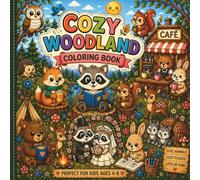Cozy Woodland Coloring Book: A Cute and Creative Coloring Book for Kids Ages 4-8 Featuring Woodland Cafés, Cozy Homes, Fun Jobs, Hobbies and Adorable Animal Celebrations