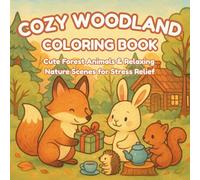 Cozy Woodland Coloring Book: Cute Forest Animals , peaceful trees & Relaxing Nature Scenes for Stress Relief