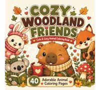 Cozy Woodland Friends: Cute & Cozy Animal Coloring Book | 40 Adorable Animal Coloring Pages