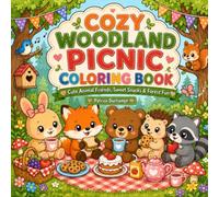 Cozy Woodland Picnic Coloring Book: Cute Animal Friends, Sweet Snacks & Forest Fun