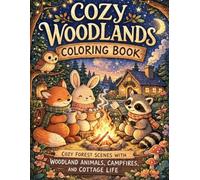 Cozy Woodlands Coloring Book: Cute Woodland Animals, Cozy Cabins, Campfires, and Peaceful Forest Scenes - A Relaxing Coloring Book for Adults and Teens
