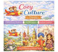 Cozy World Culture Coloring Book: Cute & Relaxing Cultural Scenes from Around the World | Stress Relief Coloring Book for Adults & Teens
