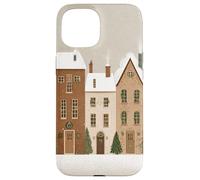 Cozy Xmas Village Street Snowy Christmas Casas Carcasa para iPhone 15