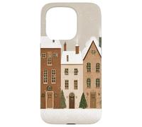 Cozy Xmas Village Street Snowy Christmas Casas Carcasa para iPhone 15 Pro