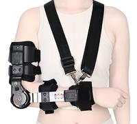 Cozyara Ortesis de Codo Ajustable con Bisagra - Férula de Codo Postoperatoria con Correa Hombro, Soporte Ortopédico para Fractura, Tendinitis, Lesión de Ligamentos y Rehabilitación (Derecha)
