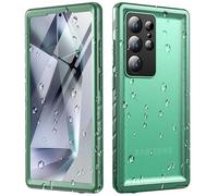Cozycase Funda Verde para Samsung Galaxy S24 Ultra Anti Golpes Polvo Impermeable Original Rigida Hermetica A Prueba de Golpes Polvo Agua Fundas Doble Cara 360 S 24 Case con Protector de Pantalla