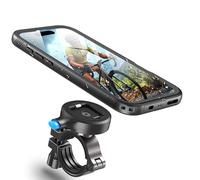 Cozycase Soporte Movil Bicicleta Moto para iPhone 15 Pro - Impermeable Antivibracion Suporte Telefono Manillar MTB/Btt/Scooter/Patinete/Bici Electrica/Carretera/Motocicleta Metal Bike Phone Holder