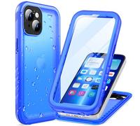 Cozycase Top Funda 360 para iPhone 13 Militar IP68 Impermeable Antigolpes Resistente Carcasa Antipolvo Acuatica Sumergible Doble Waterproof Case Agua Protectora Anti Golpes Azul, para iPhone 13