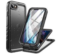 Cozycase Top Funda 360 para iPhone SE 2022/2020/8/7 Militar IP68 Impermeable Antigolpes Resistente Carcasa Antipolvo Acuatica Sumergible Doble Case Agua Protectora Anti Golpes Negro, para iPhone SE