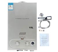 Cozyel 10 L LPG Calentador de Agua Automático de Gas Licuado 20KW, LCD Digital Calentador de Agua Instantáneo Propane Gas Hot Water Heater